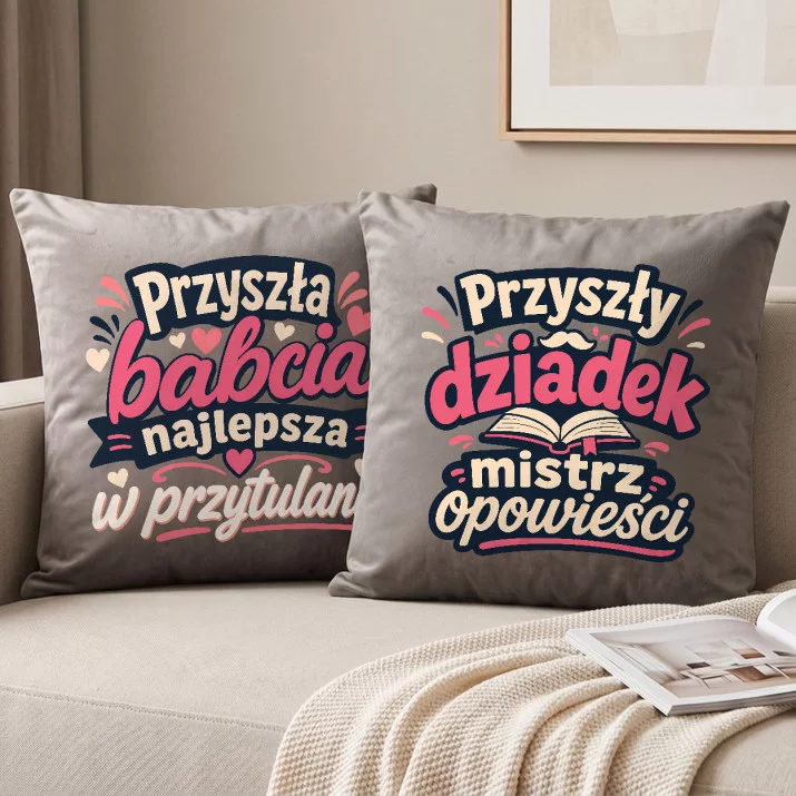 Poduszki Dekoracyjne Dla Przyszłych Dziadków Prezent Dla Pary: Mistrzowie Przytulania I