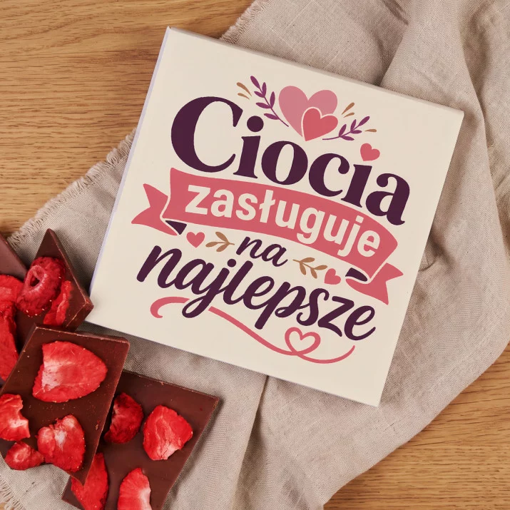 Czekolada Z Truskawkami Dla Cioci Prezent Dla Kobiety: Dla Najlepszej Cioci Czekolada Z Truskawkami Dla Cioci Prezent Dla Kobiety: Dla Najlepszej Cioci