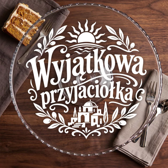 Patera Na Ciasto Dla Przyjaciółki Prezent Dla Kobiety: Śródziemnomorska Pamiątka Patera Na Ciasto Dla Przyjaciółki Prezent Dla Kobiety: Śródziemnomorska Pamiątka