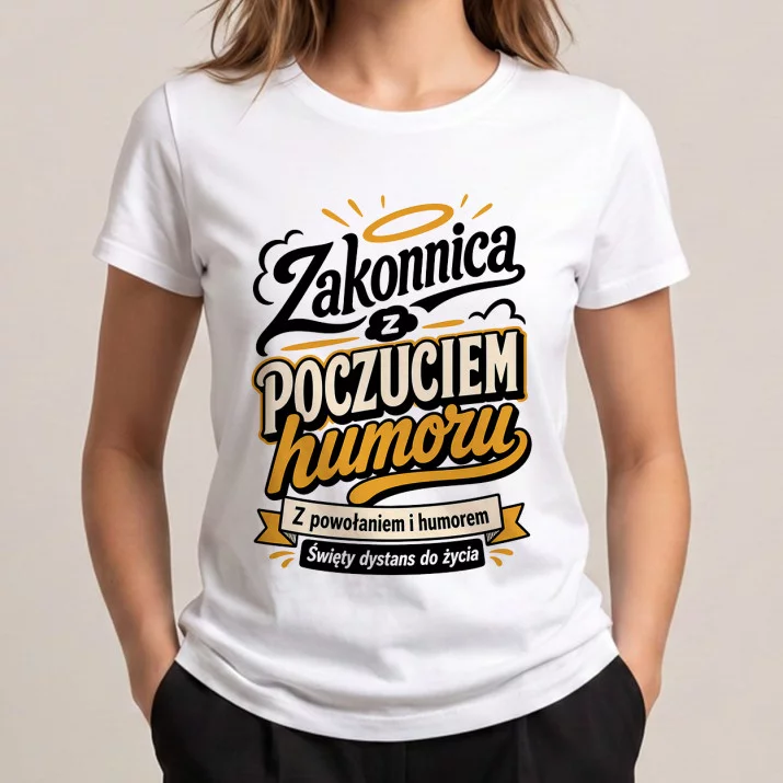 Koszulka Damska Biała Dla Zakonnicy Prezent Dla Kobiety: Humorystyczna Siostra