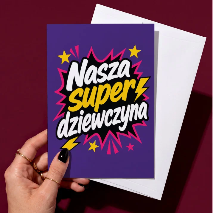 Kartka z Życzeniami Na Dzień Dziewczyny Dla Kobiety: Bohaterska Dziewczyna Kartka z Życzeniami Na Dzień Dziewczyny Dla Kobiety: Bohaterska Dziewczyna