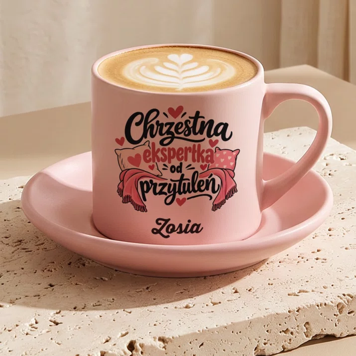 Filiżanka Personalizowana Dla Chrzestnej Prezent Dla Kobiety: Chrzestna Ekspertka Od