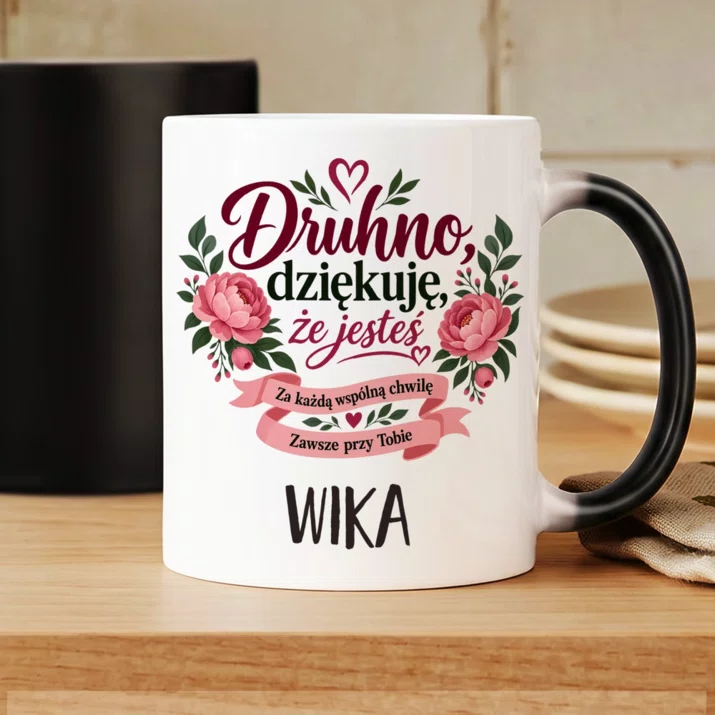 Kubek Personalizowany Dla Druhny Prezent Dla Kobiety: Druhno, Dziękuję, Że Kubek Personalizowany Dla Druhny Prezent Dla Kobiety: Druhno, Dziękuję, Że