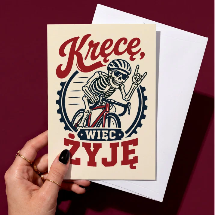 Kartka z Życzeniami Dla Kolarza Dla Mężczyzny: Rowerowy Vintage Humor Kartka z Życzeniami Dla Kolarza Dla Mężczyzny: Rowerowy Vintage Humor