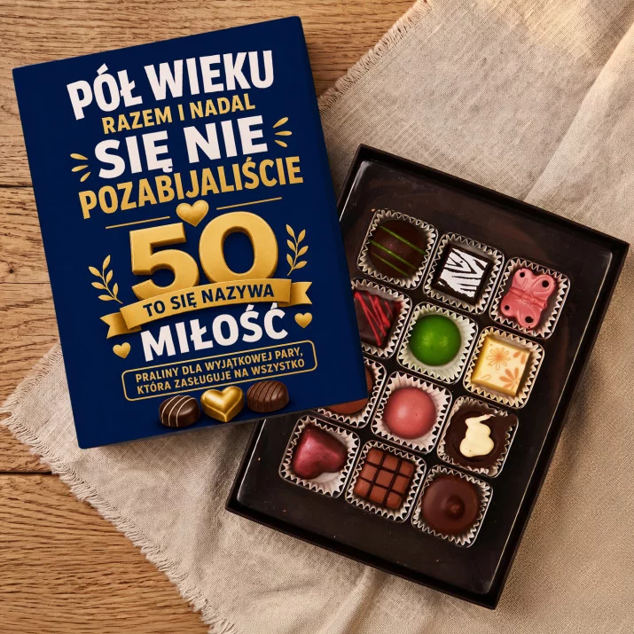 Czekoladki Na 50 Rocznicę Ślubu Prezent : Złote 50 Miłość Czekoladki Na 50 Rocznicę Ślubu Prezent : Złote 50 Miłość