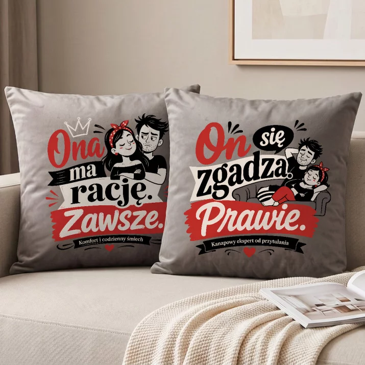Poduszki Dekoracyjne Dla Pary Prezent Dla Pary: Królowa I Przytulacz Poduszki Dekoracyjne Dla Pary Prezent Dla Pary: Królowa I Przytulacz