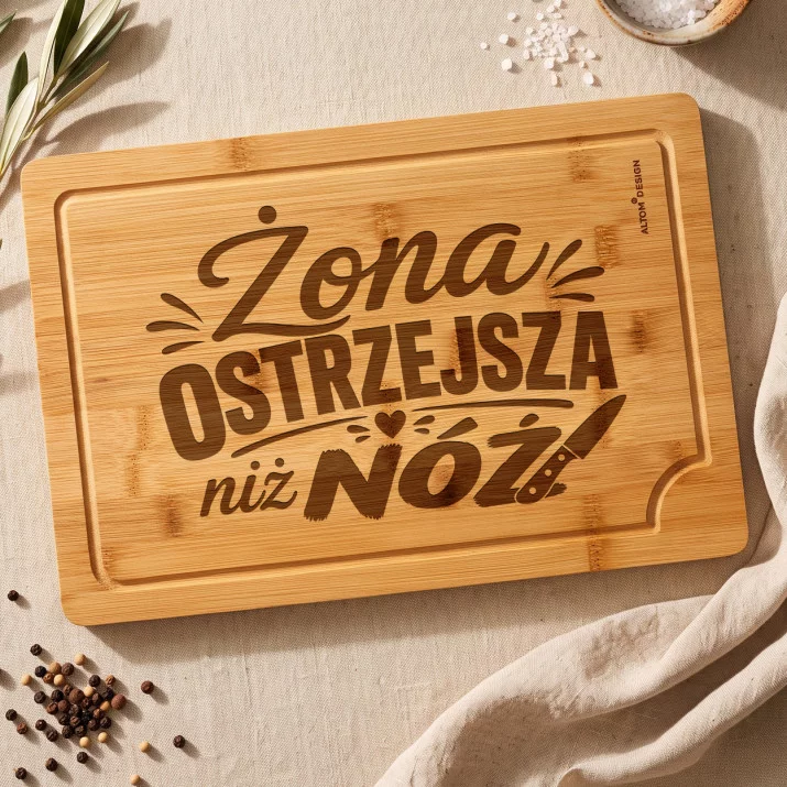 Deska Do Krojenia Na 10 Rocznicę Ślubu Prezent Dla Kobiety: Ostra Żona Deska Do Krojenia Na 10 Rocznicę Ślubu Prezent Dla Kobiety: Ostra Żona