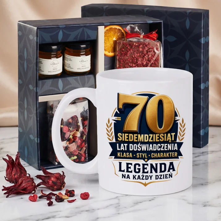 Zestaw Prezenowy Z Kubkiem Na 70 Urodziny: Legenda 70 Lat Zestaw Prezenowy Z Kubkiem Na 70 Urodziny: Legenda 70 Lat