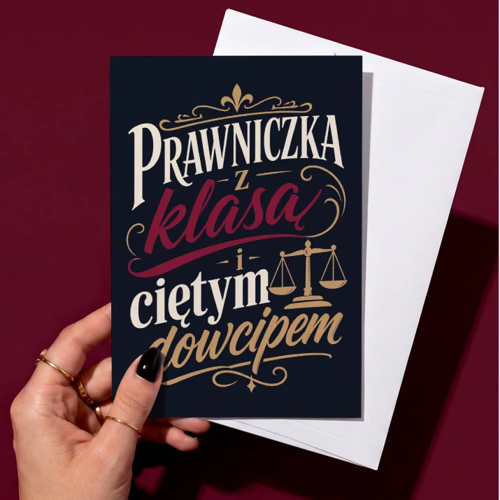 Kartka z Życzeniami Dla Prawniczki Dla Kobiety: Cięty Dowcip Prawniczy