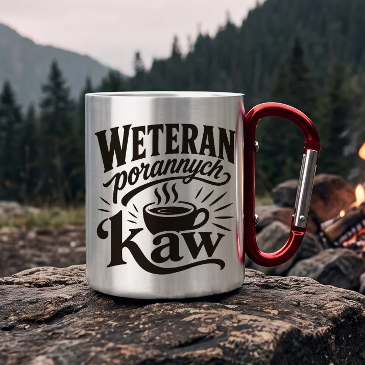 Kubek Metalowy z Karabińczykiem Dla Seniora Prezent Dla Mężczyzny: Retro Kawiarski Humor Kubek Metalowy z Karabińczykiem Dla Seniora Prezent Dla Mężczyzny: Retro Kawiarski Humor