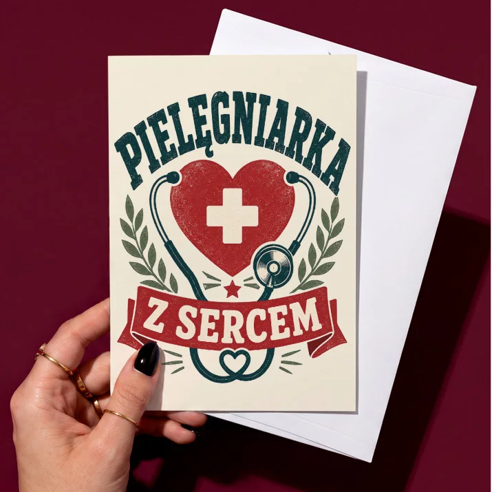 Kartka z Życzeniami Dla Pielęgniarki Dla Kobiety: Serce Opieki