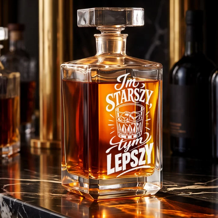 Karafka Do Whisky z Grawerem Dla 70 Latka Prezent Na 70 Urodziny: Dojrzały Dowcip