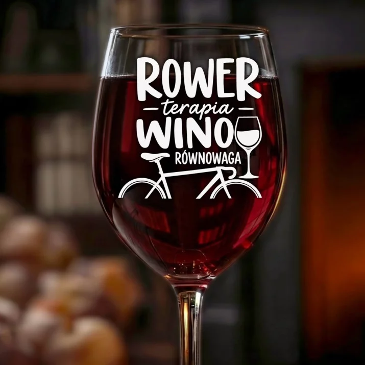 Kieliszek Do Wina Dla Rowerzystki Prezent Dla Kobiety: Rower Wino Równowaga