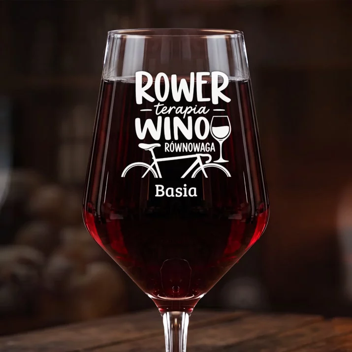 Mega Kieliszek Do Wina z Grawerem Dla Rowerzystki Prezent Dla Kobiety: Rower Wino Równowaga Mega Kieliszek Do Wina z Grawerem Dla Rowerzystki Prezent Dla Kobiety: Rower Wino Równowaga