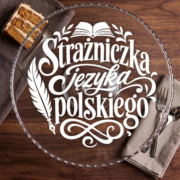Patera Na Ciasto Dla Polonistki Prezent Dla Kobiety: Literacka Elegancja Patera Na Ciasto Dla Polonistki Prezent Dla Kobiety: Literacka Elegancja