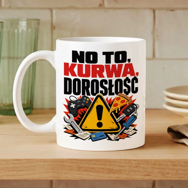 Kubek Z Nadrukiem Na Zakończenie Roku Szkolnego Prezent Dla Kobiety: Dorosłość Kubek Z Nadrukiem Na Zakończenie Roku Szkolnego Prezent Dla Kobiety: Dorosłość