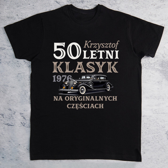 50 letni klasyk - Czarna koszulka męska