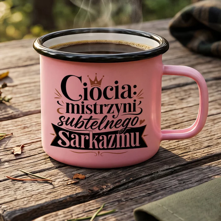 Kubek Emaliowany Dla Cioci Prezent Dla Kobiety: Subtelny Sarkazm Rodzinny Kubek Emaliowany Dla Cioci Prezent Dla Kobiety: Subtelny Sarkazm Rodzinny