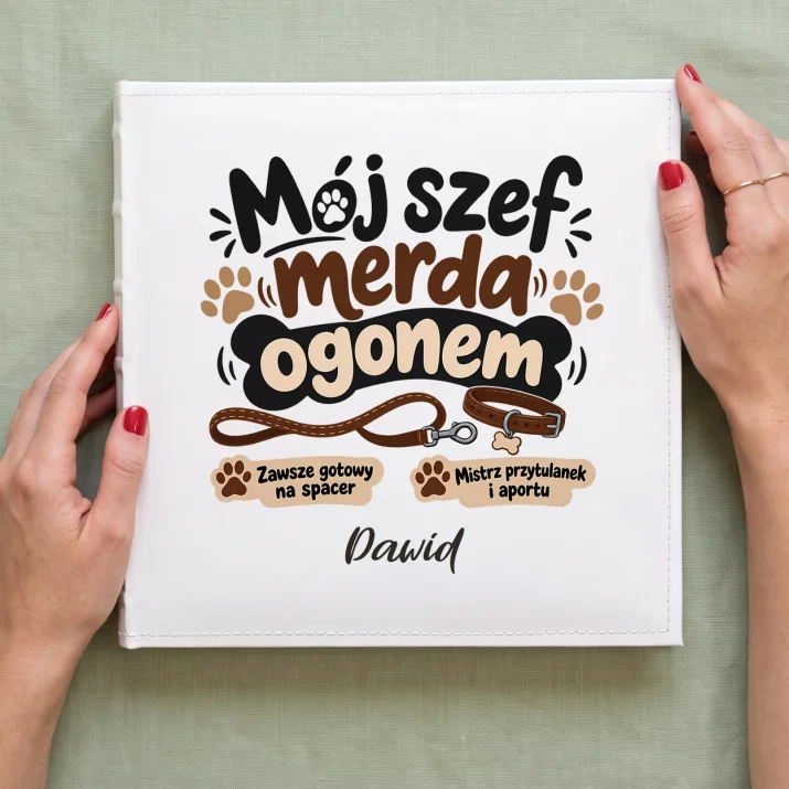 Album Na Zdjęcia Tradycyjny Dla Psiarza Prezent Dla Mężczyzny: Mój Szef Merda Ogonem Album Na Zdjęcia Tradycyjny Dla Psiarza Prezent Dla Mężczyzny: Mój Szef Merda Ogonem