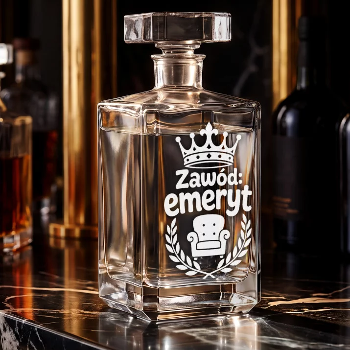 Karafka Do Wódki z Grawerem Dla Emeryta Prezent Na Emeryturę: Zawód, Emeryt