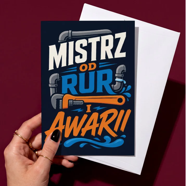 Kartka z Życzeniami Dla Hydraulika Dla Mężczyzny: Rurkowy Mistrz Kartka z Życzeniami Dla Hydraulika Dla Mężczyzny: Rurkowy Mistrz