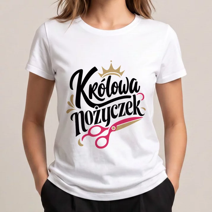Koszulka Damska Biała Dla Fryzjerki Prezent Dla Kobiety: Humor Fryzjerski