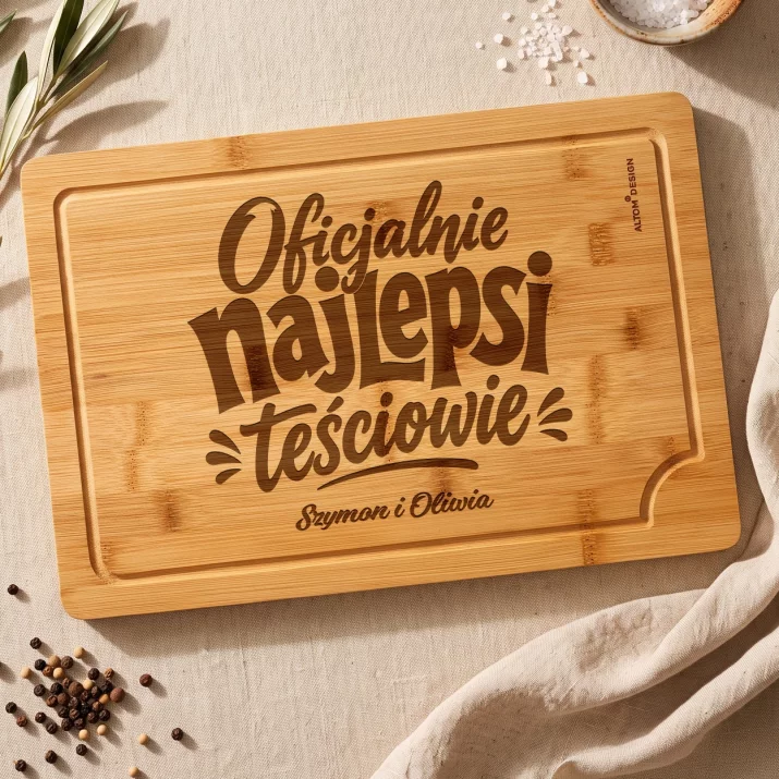 Deska Do Krojenia z Grawerem Dla Teściów Prezent Dla Pary: Oficjalnie Najlepsi