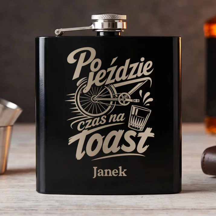 Piersiówka Z Grawerem Dla Rowerzysty Prezent Dla Mężczyzny: Rowerowy Toast Piersiówka Z Grawerem Dla Rowerzysty Prezent Dla Mężczyzny: Rowerowy Toast