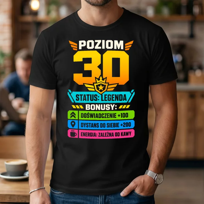 Koszulka Męska Na 30 Prezent Dla Mężczyzny: Poziom 30