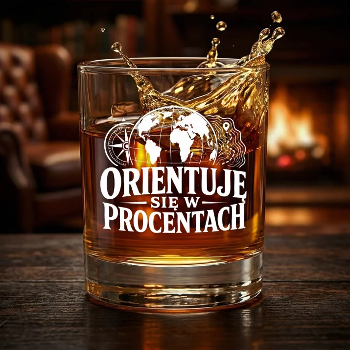 Szklanka Do Whisky Dla Geografa Prezent Dla Mężczyzny: Orientuję Się W Procentach Szklanka Do Whisky Dla Geografa Prezent Dla Mężczyzny: Orientuję Się W Procentach