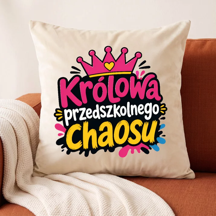 Poduszka Dekoracyjna Dla Nauczyciela Przedszkola Prezent Dla Mężczyzny: Kolorowy Przedszkolny Chaos