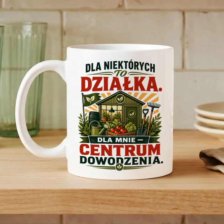 Kubek Z Nadrukiem Dla Działkowca Prezent Dla Mężczyzny: Centrum Dowodzenia Kubek Z Nadrukiem Dla Działkowca Prezent Dla Mężczyzny: Centrum Dowodzenia
