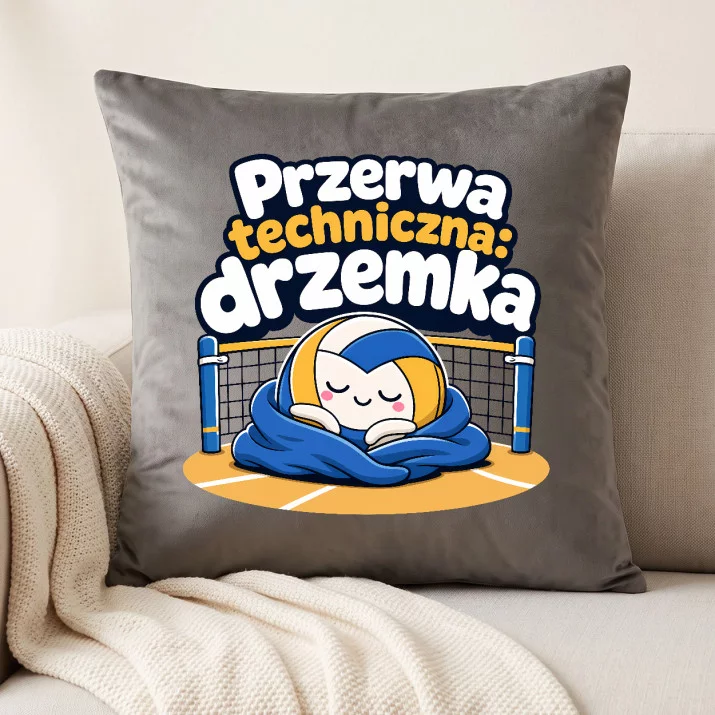 Poduszka Dekoracyjna Dla Siatkarza Prezent Dla Mężczyzny: Przerwa Techniczna, Drzemka Poduszka Dekoracyjna Dla Siatkarza Prezent Dla Mężczyzny: Przerwa Techniczna, Drzemka