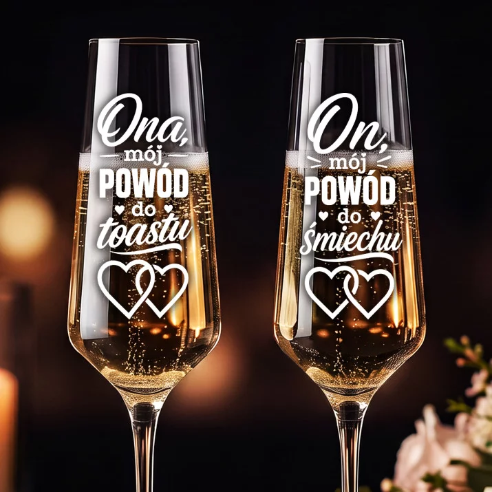 Dwa Kieliszki Do Szampana Na Walentynki Prezent Na Rocznicę Dla Pary: Toast Dla Dwojga Dwa Kieliszki Do Szampana Na Walentynki Prezent Na Rocznicę Dla Pary: Toast Dla Dwojga