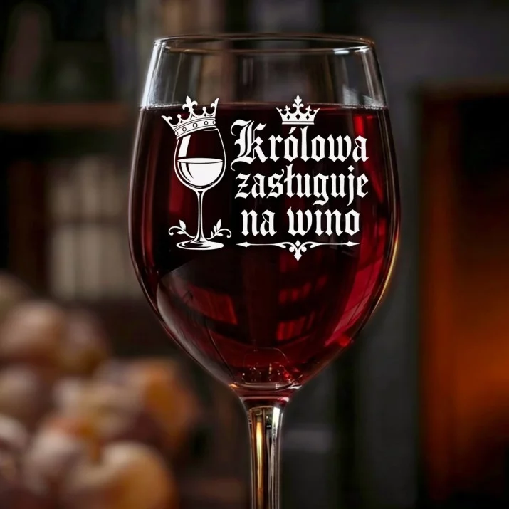 Kieliszek Do Wina Dla Ukochanej Prezent Na Walentynki Dla Kobiety: Królowa Zasługuje Na Wino