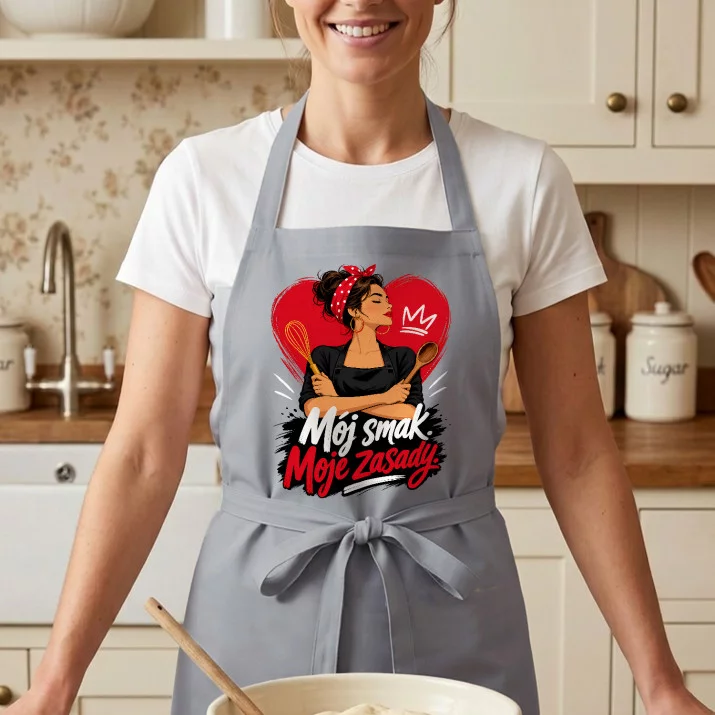 Fartuch Dla Koleżanki Prezent Dla Kobiety: Mój Smak. Moje Zasady.