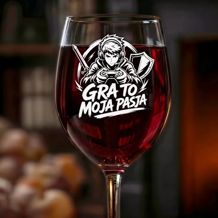 Kieliszek Do Wina Dla Gracza Prezent Dla Mężczyzny: Gra To Moja Pasja Kieliszek Do Wina Dla Gracza Prezent Dla Mężczyzny: Gra To Moja Pasja