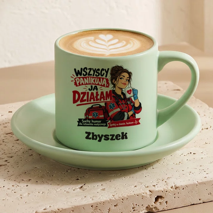 Filiżanka Personalizowana Dla Ratownika Medycznego Prezent Dla Mężczyzny: Wszyscy Panikują, Ja