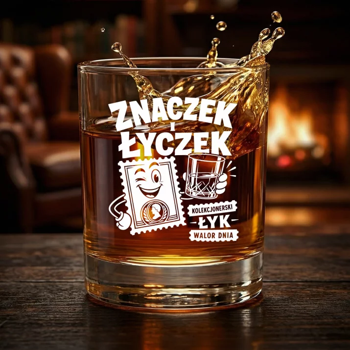 Szklanka Do Whisky Dla Filatelisty Prezent Dla Mężczyzny: Znaczek I Łyczek