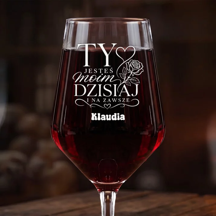 Mega Kieliszek Do Wina z Grawerem Dla Narzeczonej Prezent Na Dzień Dziewczyny Dla Kobiety: Ty Jesteś Moim Dzisiaj Mega Kieliszek Do Wina z Grawerem Dla Narzeczonej Prezent Na Dzień Dziewczyny Dla Kobiety: Ty Jesteś Moim Dzisiaj