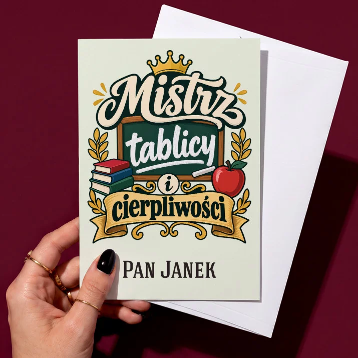 Kartka Personalizowana Dla Nauczyciela Prezent Na Dzień Nauczyciela Dla Mężczyzny: Mistrz Tablicy I