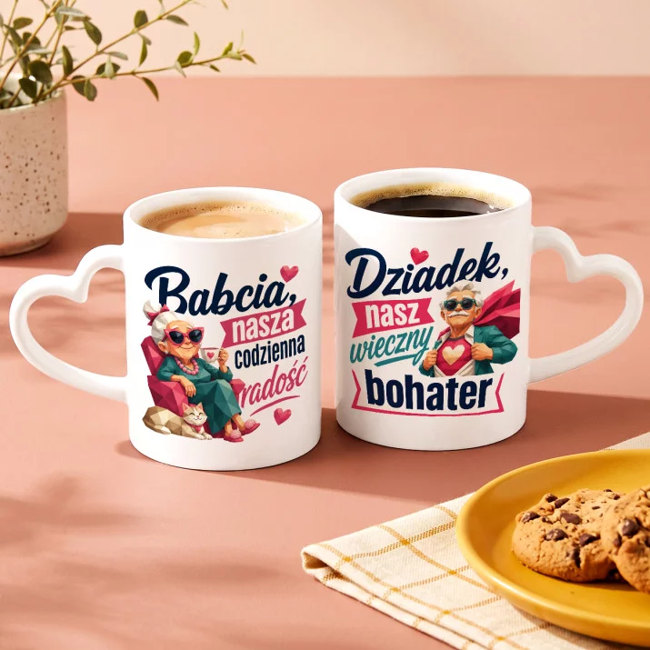 Zestaw Kubków Na Dzień Babci i Dziadka Prezent Dla Babci i Dziadka Pary: Serce Dwóch Pokoleń Zestaw Kubków Na Dzień Babci i Dziadka Prezent Dla Babci i Dziadka Pary: Serce Dwóch Pokoleń