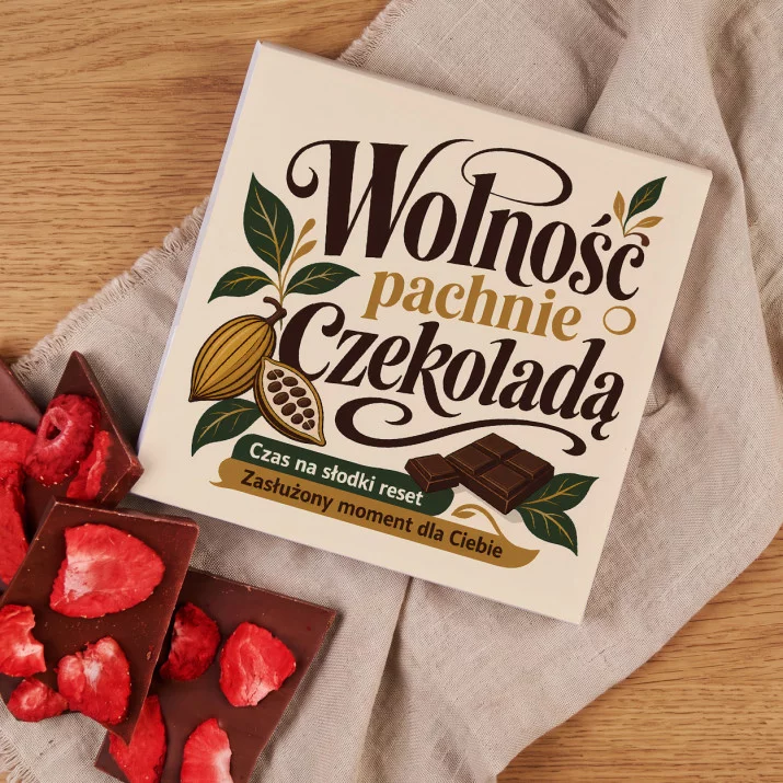 Czekolada Z Truskawkami Na Zakończenie Pracy Prezent Dla Kobiety: Słodka Wolność Czekolada Z Truskawkami Na Zakończenie Pracy Prezent Dla Kobiety: Słodka Wolność