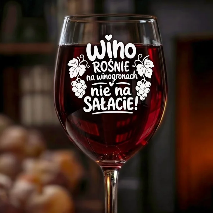 Kieliszek Do Wina Dla Weganki Prezent Dla Kobiety: Wino Nie Na Sałacie