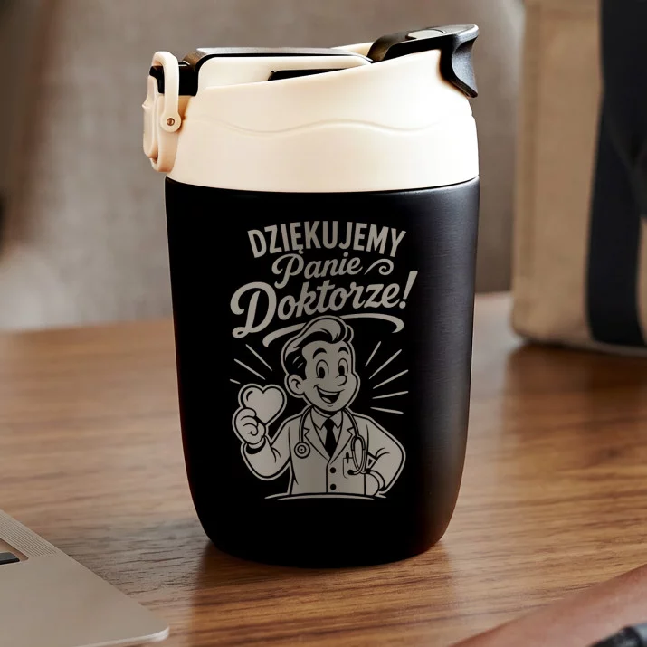 Kubek Termiczny Dla Lekarza Podziękowanie Prezent Dla Mężczyzny: Dziękujemy Panie Doktorze