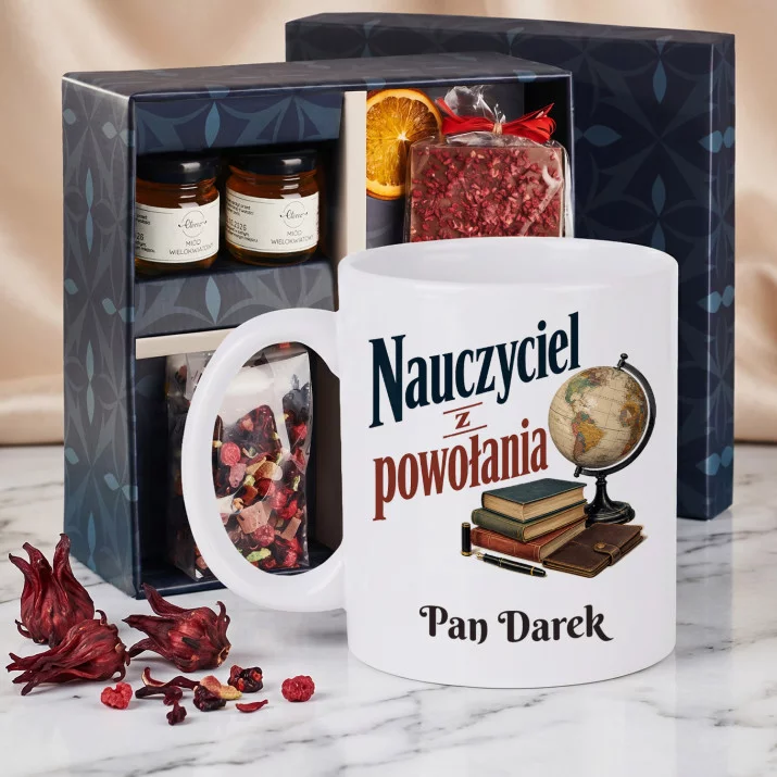 Zestaw Prezenowy z Kubkiem Na Dzień Nauczyciela Dla Nauczyciela Mężczyzny: Nauczyciel Z Powołania