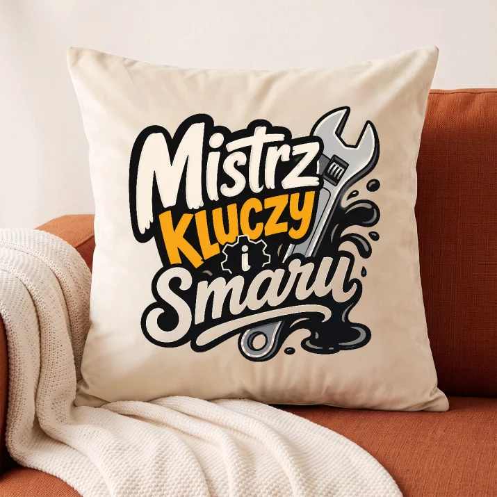 Poduszka Dekoracyjna Dla Mechanika Prezent Dla Mężczyzny: Warsztatowy Humor