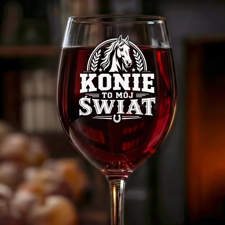 Kieliszek Do Wina Dla Koniary Prezent Dla Kobiety: Konie To Mój Świat Kieliszek Do Wina Dla Koniary Prezent Dla Kobiety: Konie To Mój Świat