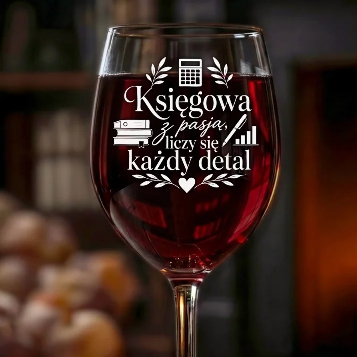 Kieliszek Do Wina Dla Księgowej Prezent Dla Kobiety: Księgowa Z Pasją Kieliszek Do Wina Dla Księgowej Prezent Dla Kobiety: Księgowa Z Pasją