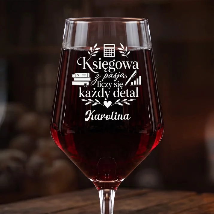 Mega Kieliszek Do Wina z Grawerem Dla Księgowej Prezent Dla Kobiety: Księgowa Z Pasją Mega Kieliszek Do Wina z Grawerem Dla Księgowej Prezent Dla Kobiety: Księgowa Z Pasją